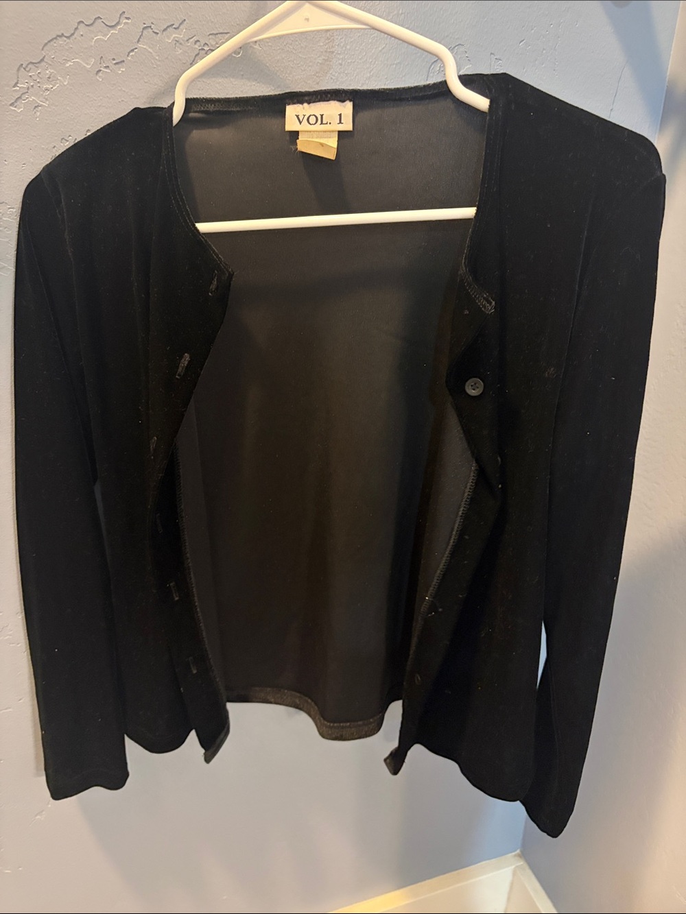 Vintage Open-Front Velvet Blazer
